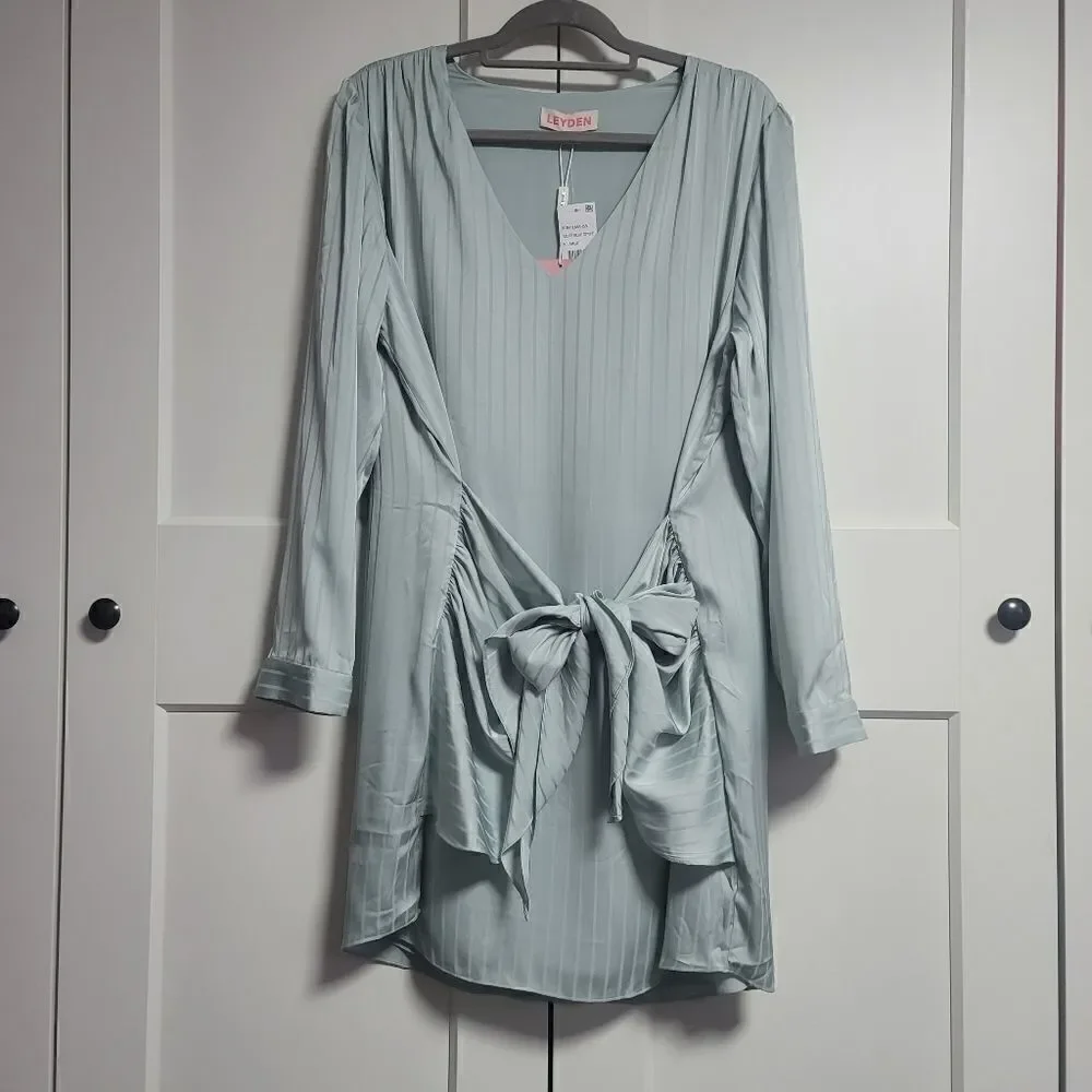 Leyden long-sleeve wrap dress
